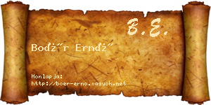 Boér Ernő névjegykártya